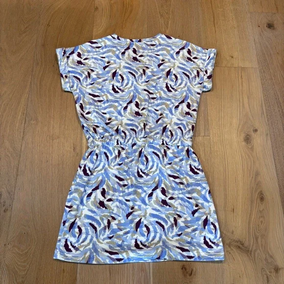 Lou & Grey Abstract Print V-Neck French Terry Mini Dress | M | Beach | Casual - Picture 2 of 5
